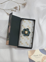 Pearl in Blue Flower Brooch - TOSSIDO