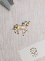 Pearly Rainbow Mane Unicorn Brooch - TOSSIDO
