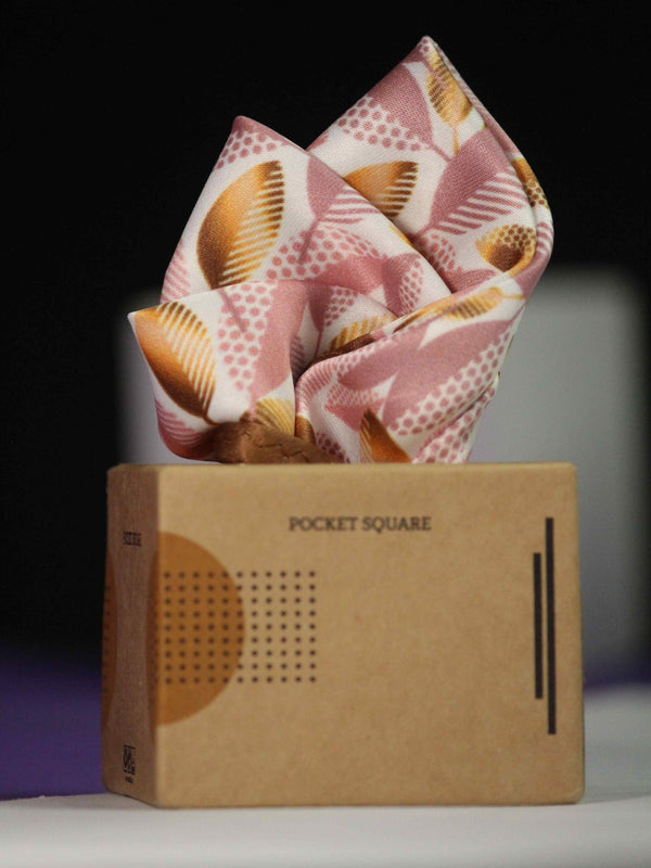 Pink and Golden Pocket Square - TOSSIDO