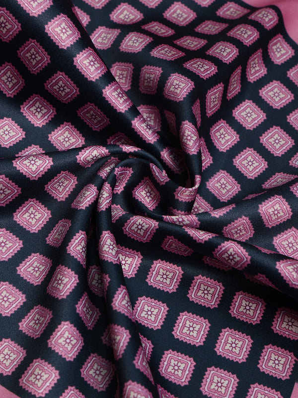 Pink & Black Geometric Pocket Square - TOSSIDO