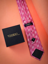 Pink Check Micro Fiber Necktie - TOSSIDO