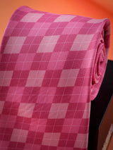 Pink Check Micro Fiber Necktie - TOSSIDO
