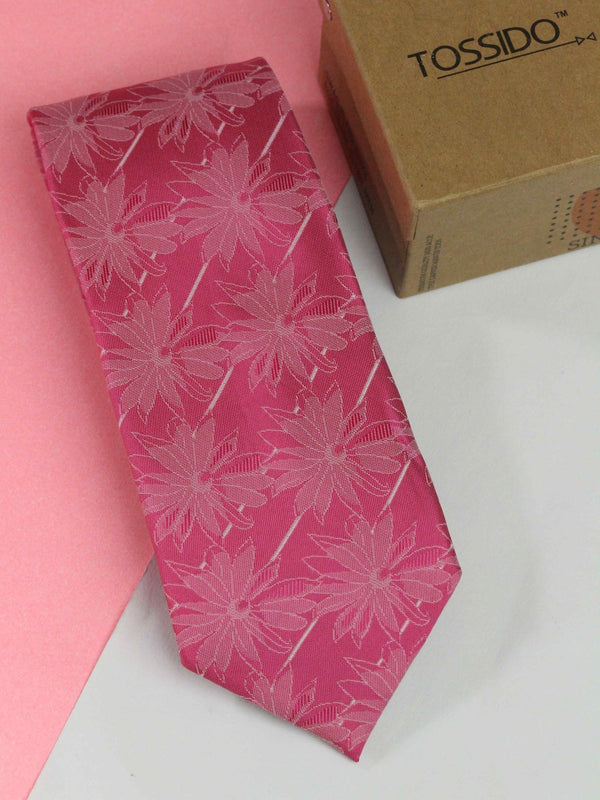 Pink Floral Broad Necktie - TOSSIDO
