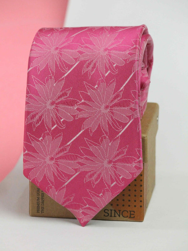 Pink Floral Broad Necktie - TOSSIDO