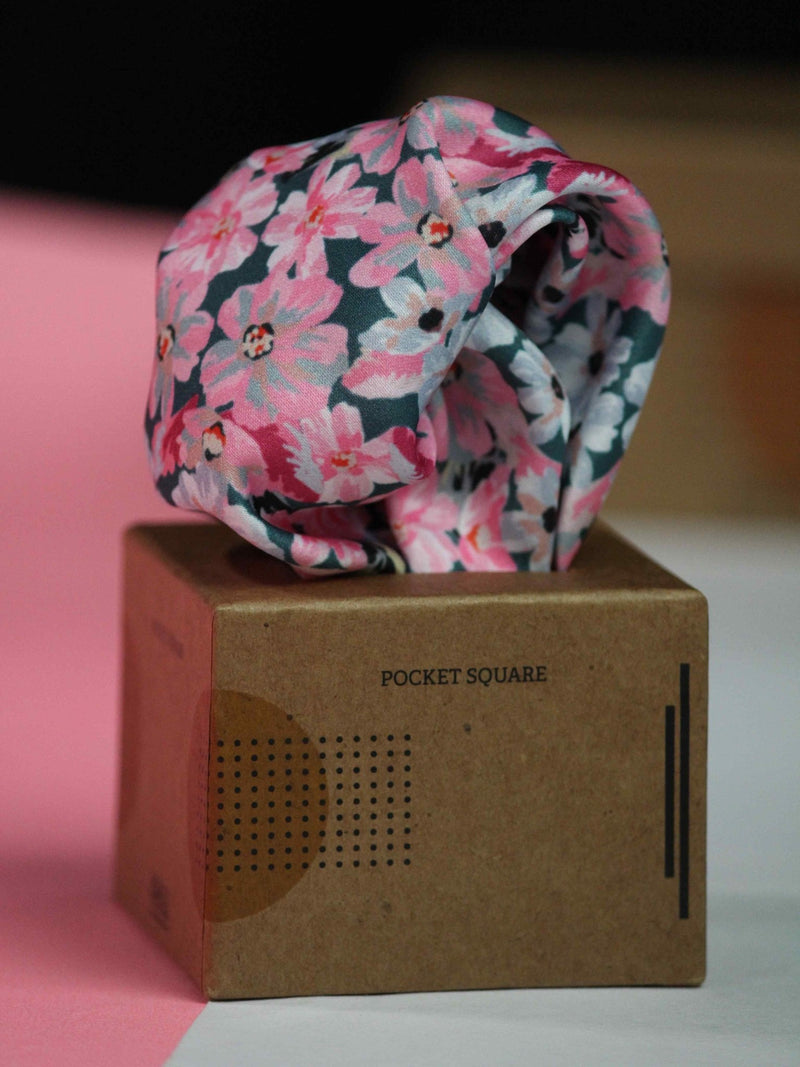 Pink Floral Pocket Square - TOSSIDO