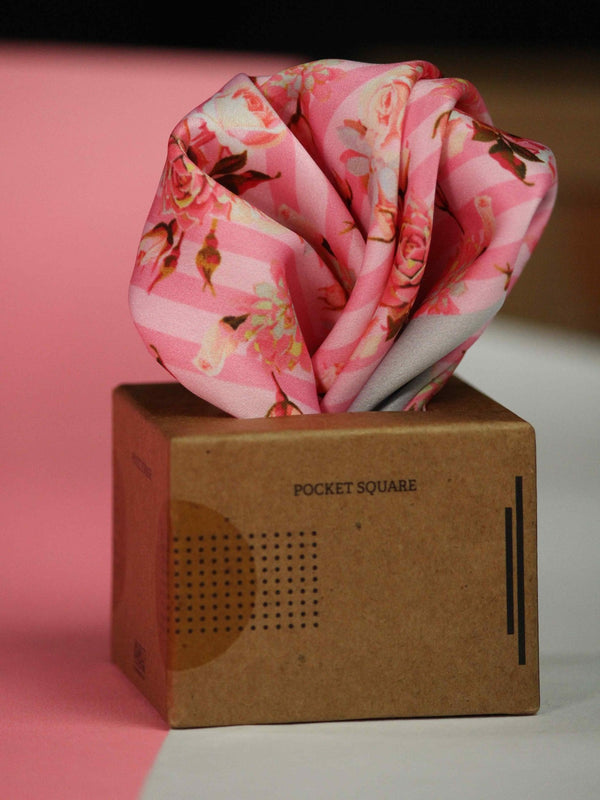Pink Floral Pocket Square - TOSSIDO