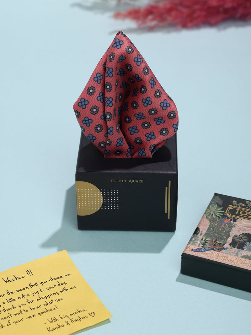 Pink Floral Pocket Square - TOSSIDO