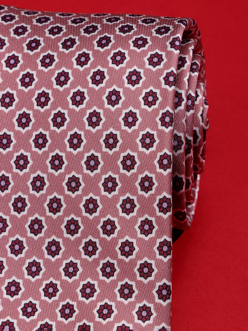 Pink Floral Printed Necktie - TOSSIDO