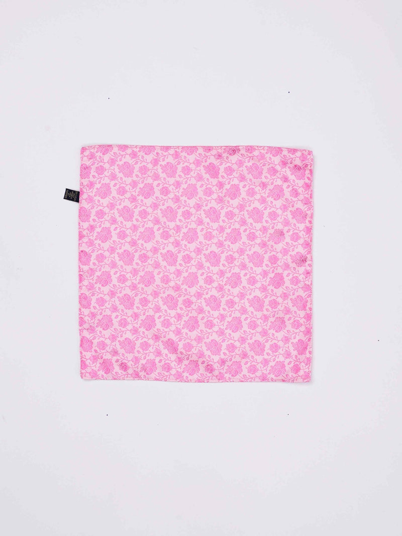 Pink Floral Reversible Stole & Pocket Square Set - TOSSIDO