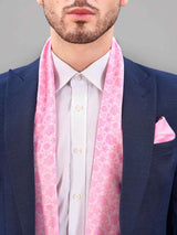 Pink Floral Reversible Stole & Pocket Square Set - TOSSIDO