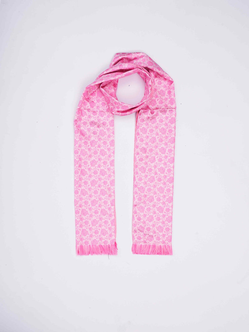 Pink Floral Reversible Stole & Pocket Square Set - TOSSIDO