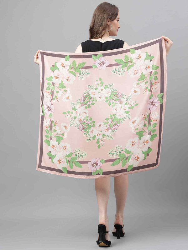 Pink Floral Scarf & Scarf Bag Set - TOSSIDO