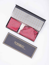 Pink Floral Woven Ascot & Pocket Square - TOSSIDO