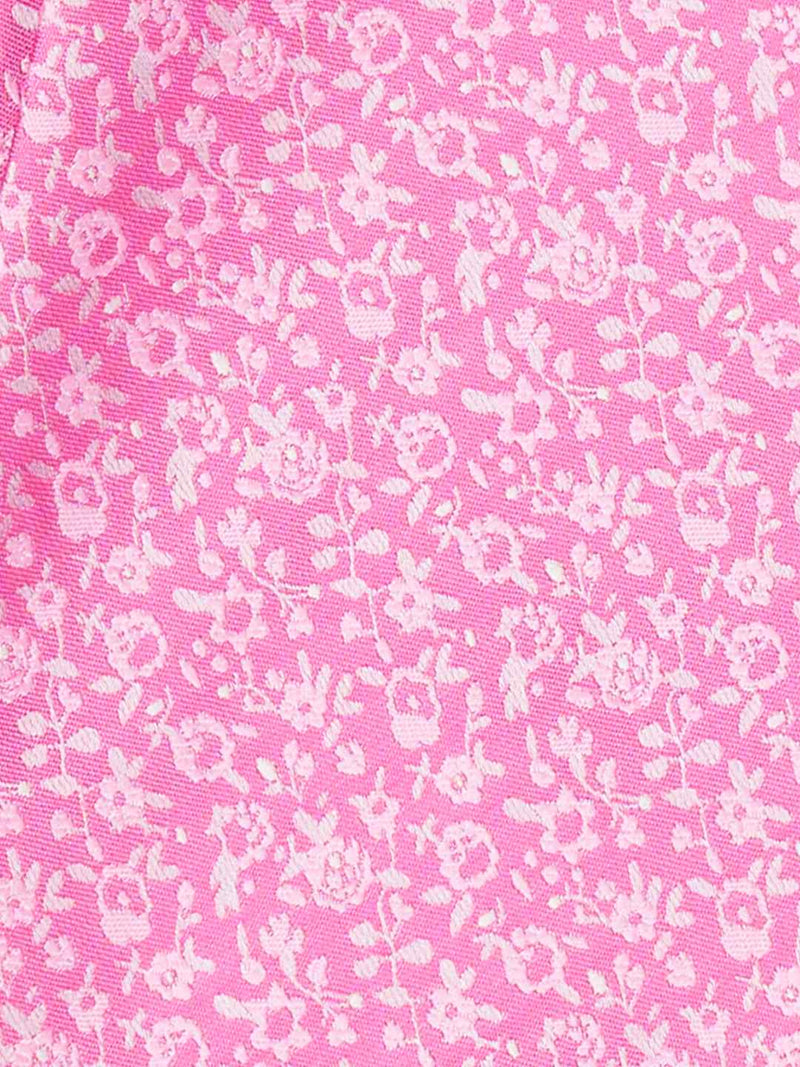 Pink Floral Woven Cravat & Pocket Square Set - TOSSIDO
