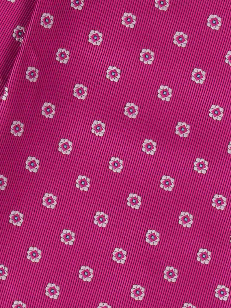 Pink Floral Woven Cravat & Pocket Square Set - TOSSIDO
