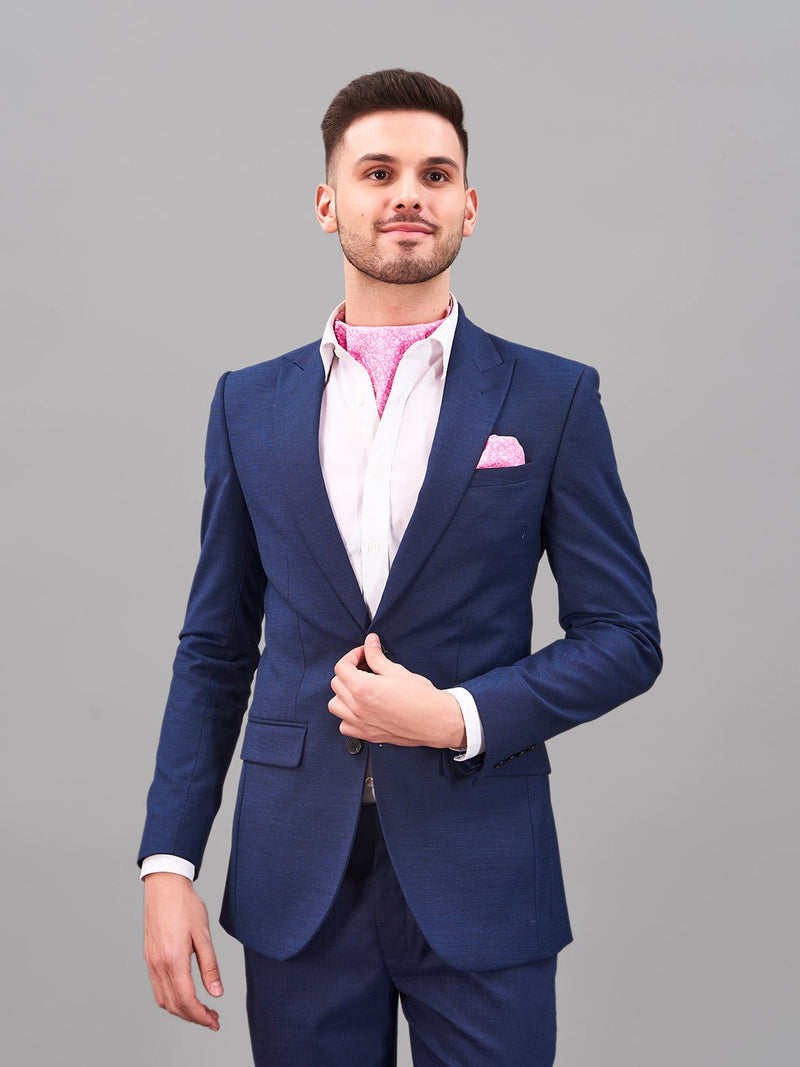 Pink Floral Woven Cravat & Pocket Square Set - TOSSIDO
