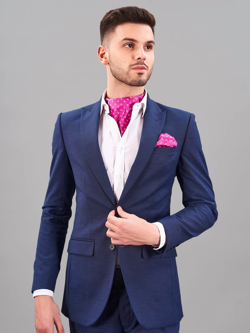 Pink Floral Woven Cravat & Pocket Square Set - TOSSIDO