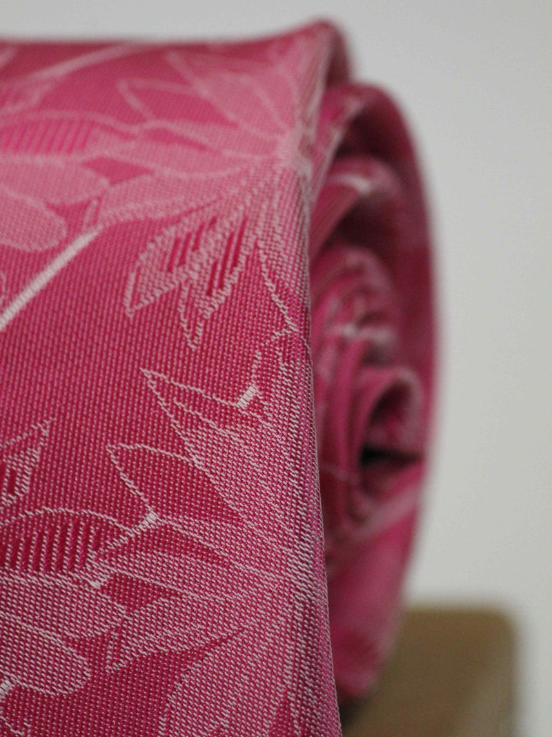Pink Floral Woven Necktie - TOSSIDO