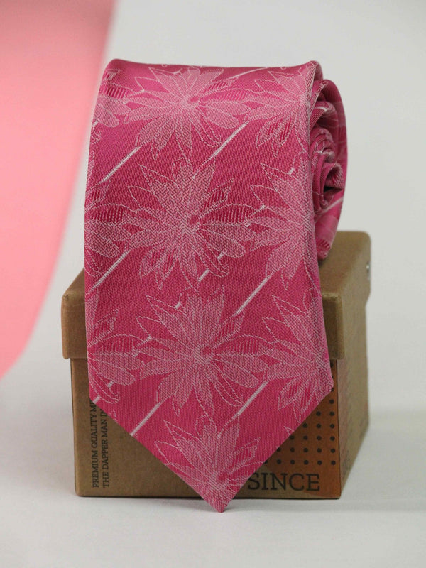 Pink Floral Woven Necktie - TOSSIDO