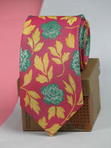 Pink Floral Woven Necktie - TOSSIDO