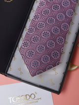 Pink Florals Teflon Silk Necktie - TOSSIDO