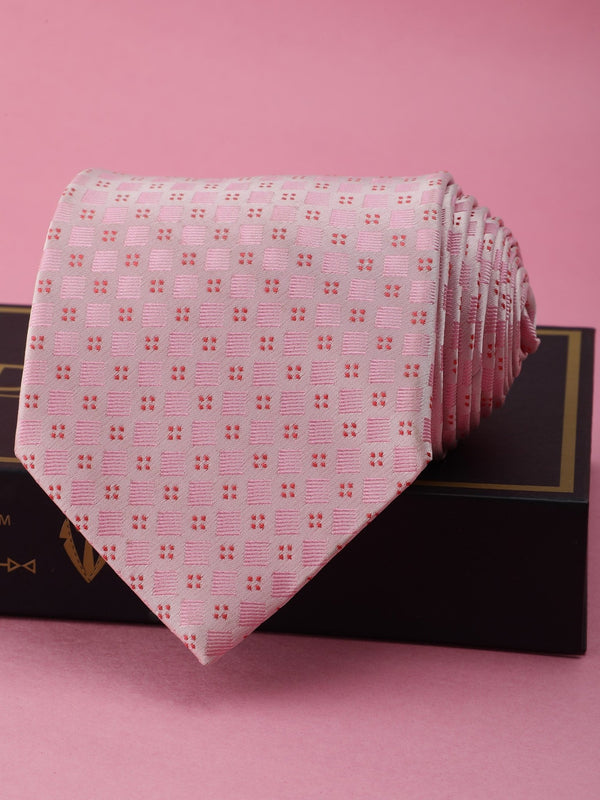 Pink Geometric Broad Necktie - TOSSIDO