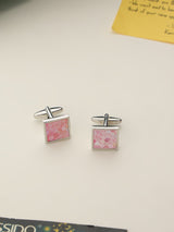 Pink Geometric Cufflinks - TOSSIDO