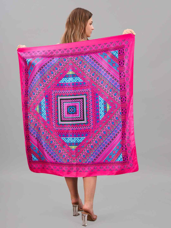 Pink Geometric Large Scarf - TOSSIDO