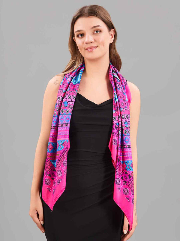 Pink Geometric Large Scarf - TOSSIDO