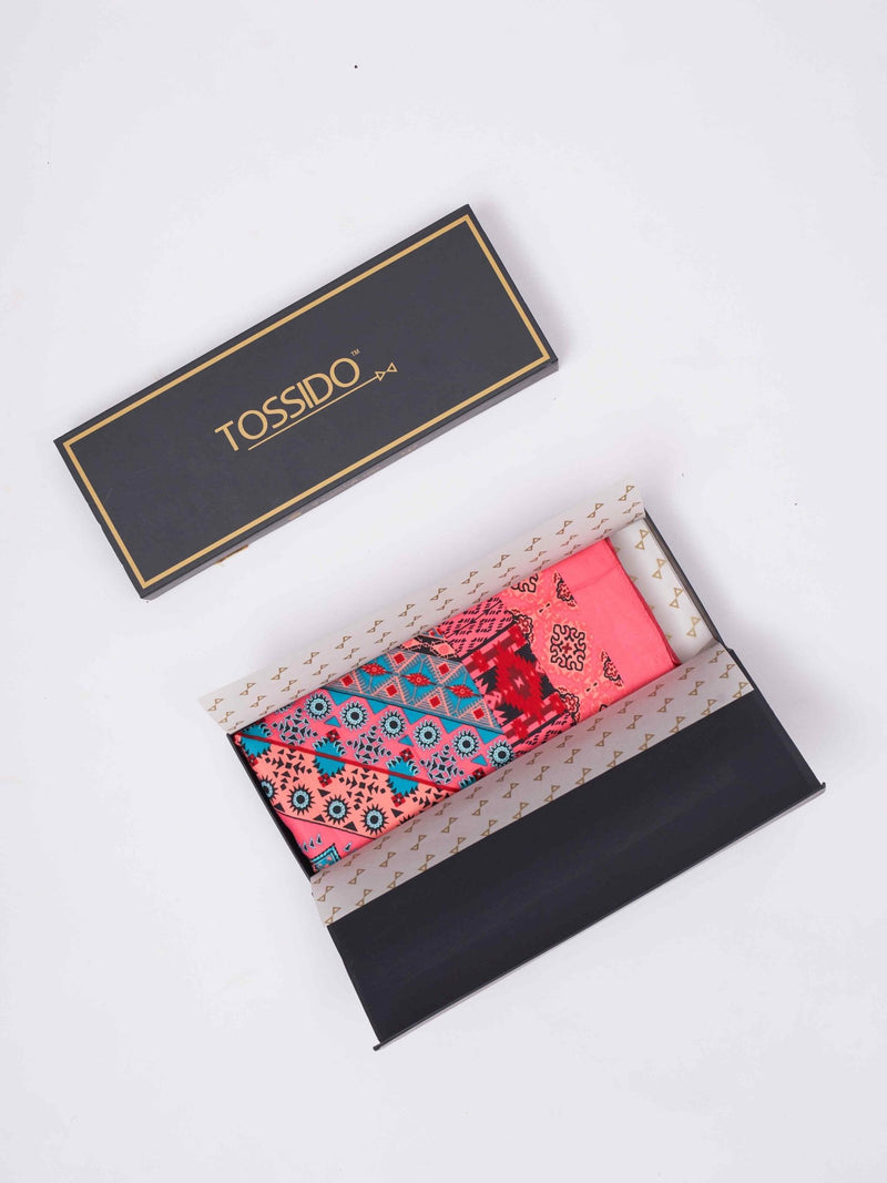Pink Geometric Large Scarf - TOSSIDO
