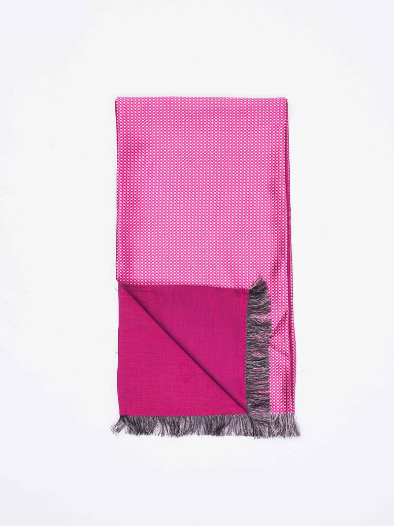 Pink Geometric Reversible Stole & Pocket Square Set - TOSSIDO