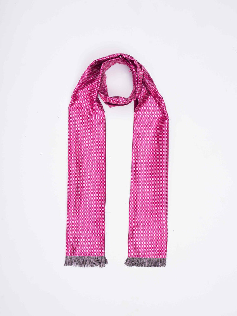 Pink Geometric Reversible Stole & Pocket Square Set - TOSSIDO