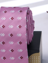 Pink Geometric Skinny Necktie - TOSSIDO