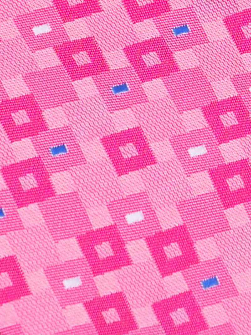 Pink Geometric Woven Ascot & Pocket Square - TOSSIDO