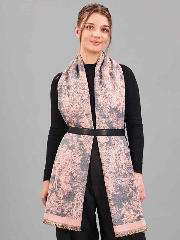 Pink & Grey Floral Premium Muffler - TOSSIDO