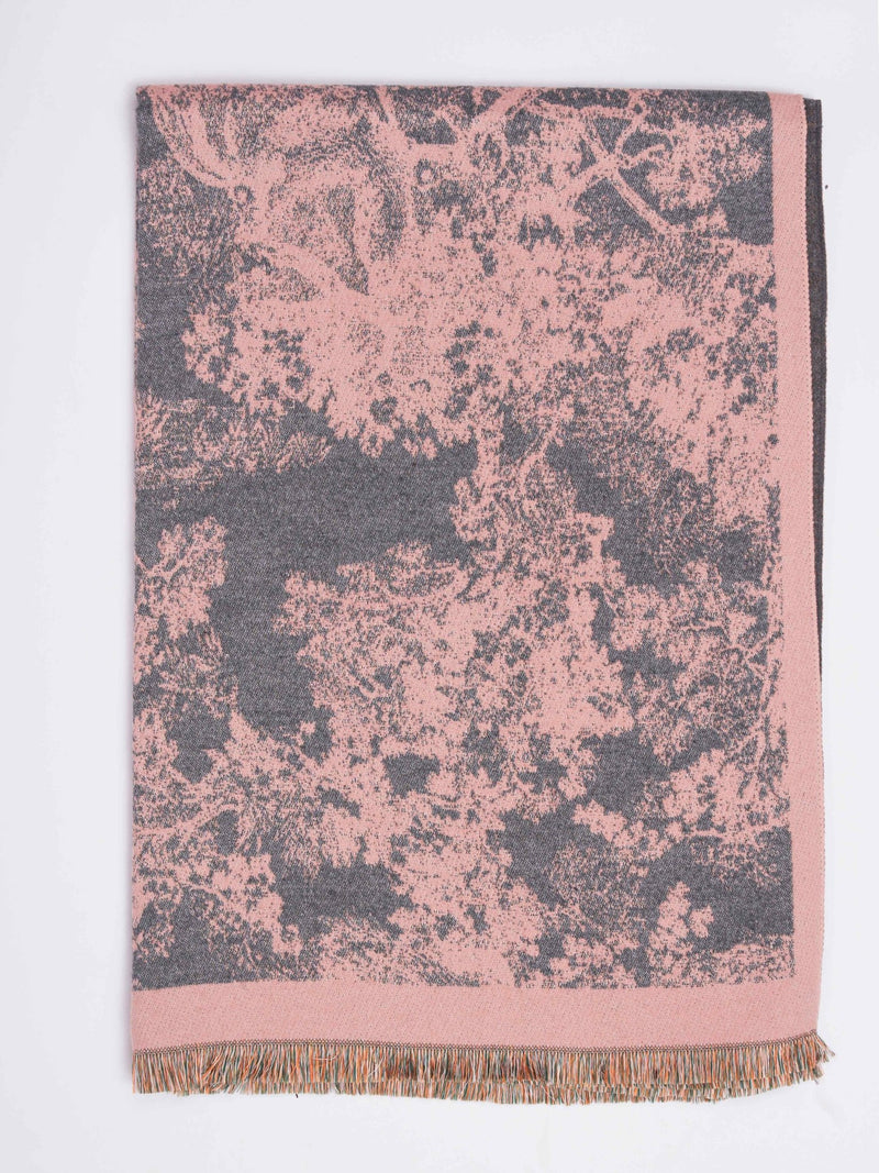Pink & Grey Floral Premium Muffler - TOSSIDO