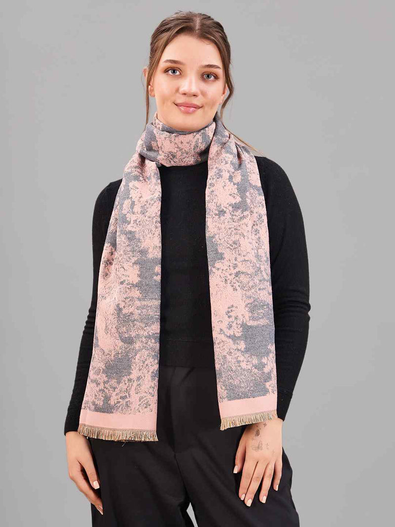 Pink & Grey Floral Premium Muffler - TOSSIDO