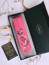 Pink Hand - Painted Woven Necktie - TOSSIDO