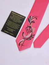 Pink Hand - Painted Woven Necktie - TOSSIDO
