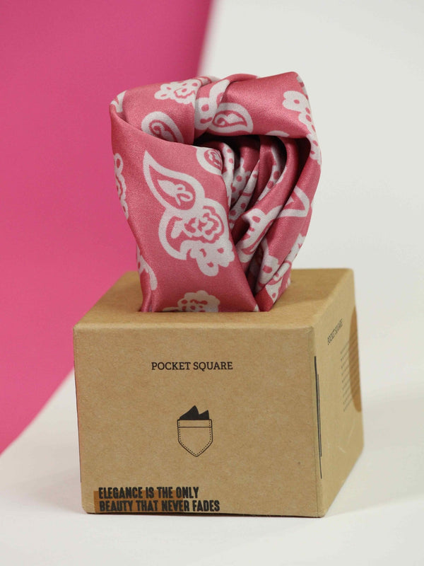 Pink Paisley Pocket Square - TOSSIDO