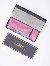 Pink Paisley Reversible Stole & Pocket Square Set - TOSSIDO