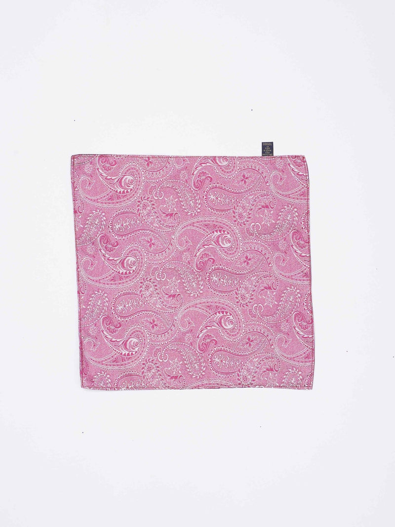 Pink Paisley Reversible Stole & Pocket Square Set - TOSSIDO