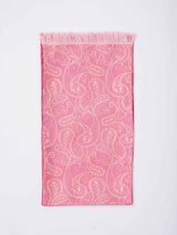 Pink Paisley Reversible Stole & Pocket Square Set - TOSSIDO