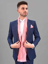 Pink Paisley Reversible Stole & Pocket Square Set - TOSSIDO
