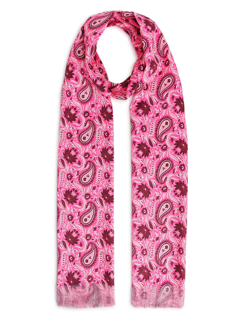 Pink Paisley Stole & Pocket Square Set - TOSSIDO