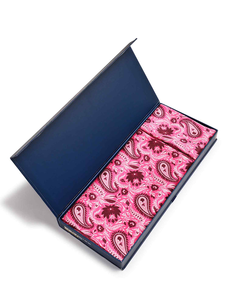 Pink Paisley Stole & Pocket Square Set - TOSSIDO