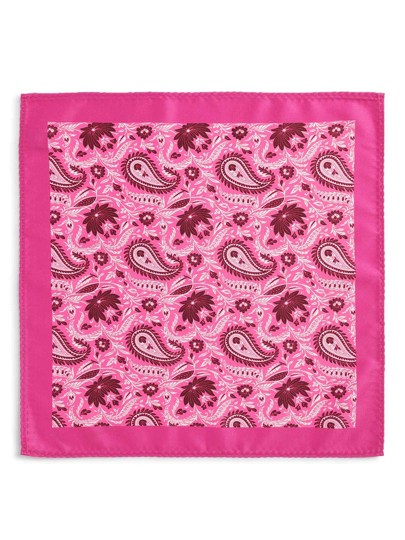 Pink Paisley Stole & Pocket Square Set - TOSSIDO