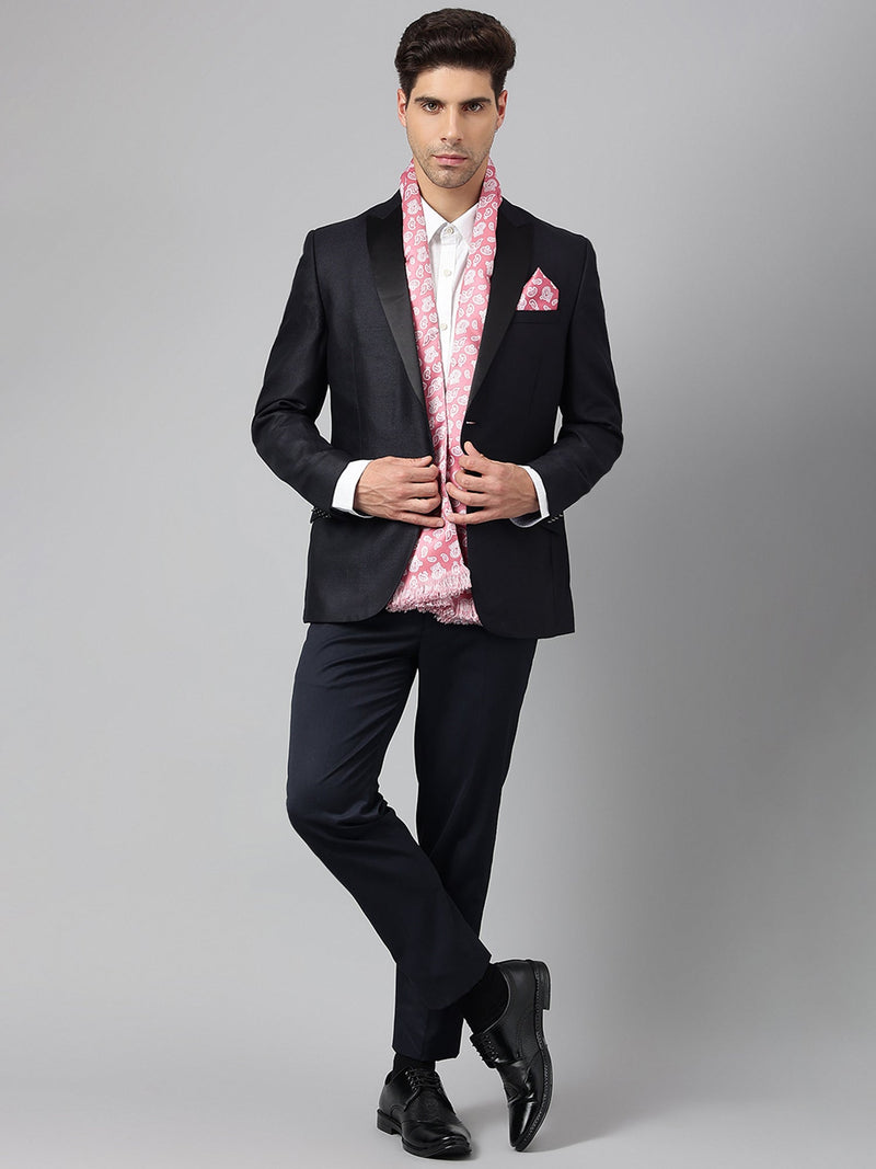 Pink Paisley Stole & Pocket Square Set - TOSSIDO