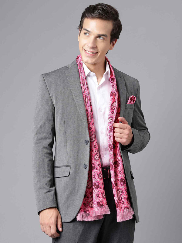 Pink Paisley Stole & Pocket Square Set - TOSSIDO