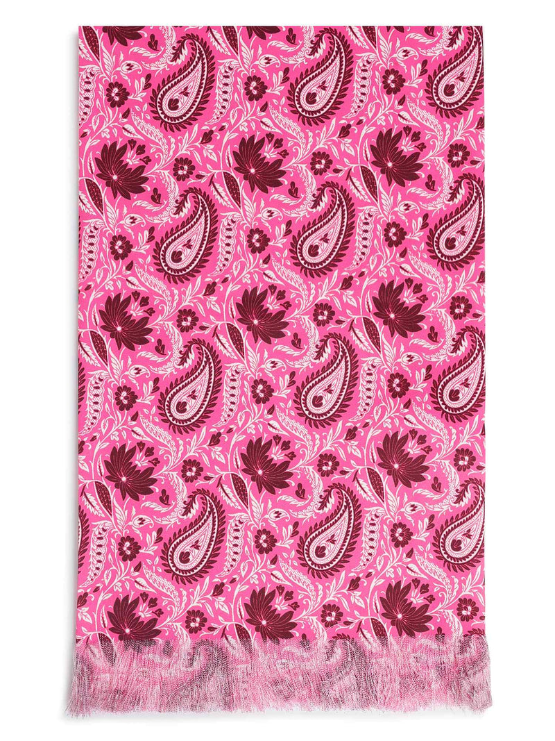 Pink Paisley Stole & Pocket Square Set - TOSSIDO